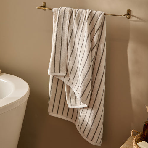 Hebden Narrow Stripe 100% Cotton Towels Mole