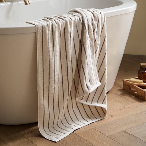Hebden Narrow Stripe 100% Cotton Towels Mole