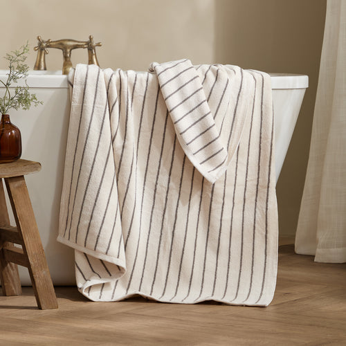 Hebden Narrow Stripe 100% Cotton Towels Mole