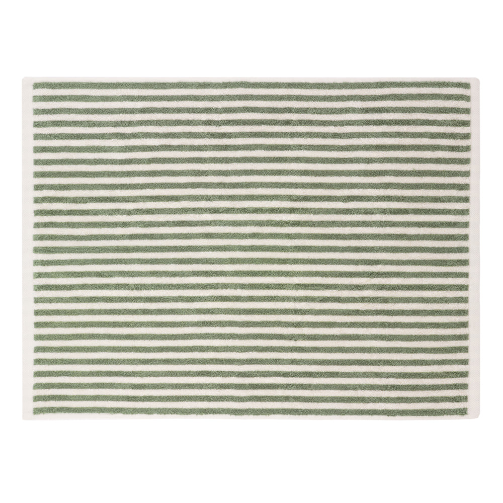 Hebden Striped Cotton Bath Mat Forest