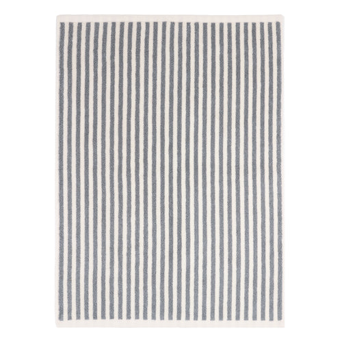 Hebden Striped Cotton Bath Mat Grey