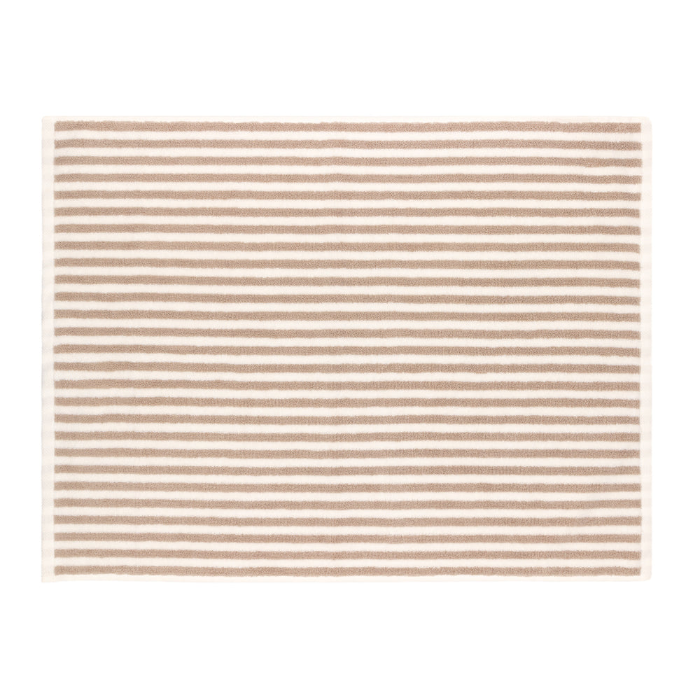 Hebden Striped Cotton Bath Mat Natural