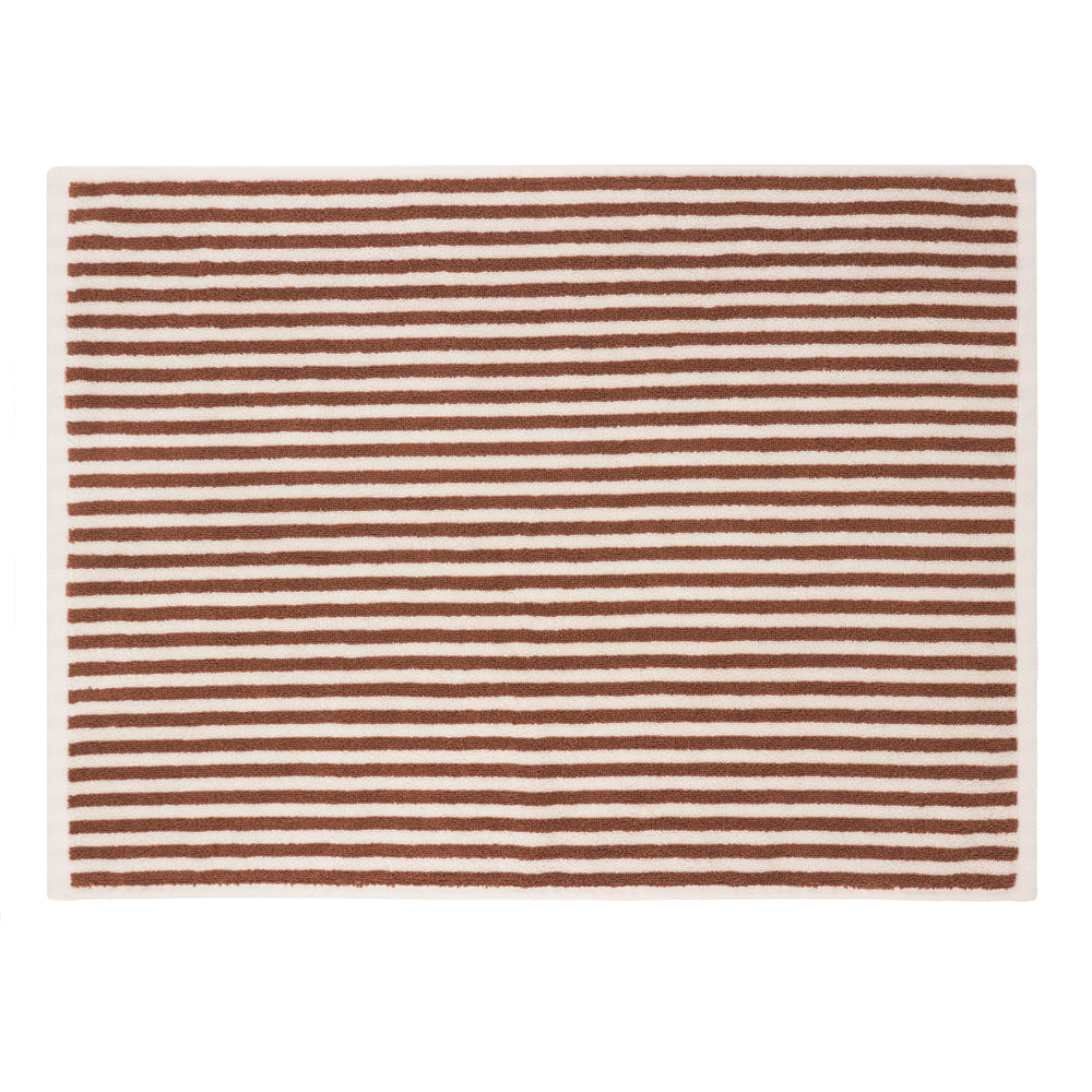 Hebden Striped Cotton Bath Mat Pecan