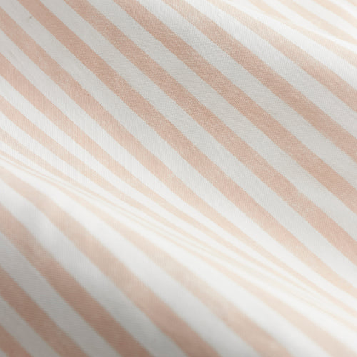 Hebden Striped 100% Cotton Lined Pencil Pleat Curtains Blush