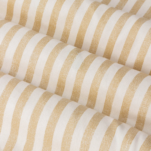 Hebden Striped 100% Cotton Lined Pencil Pleat Curtains Honey Yellow