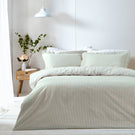 Hebden Green Mélange Stripe 100% Cotton Duvet Cover Set | Eucalyptus ...