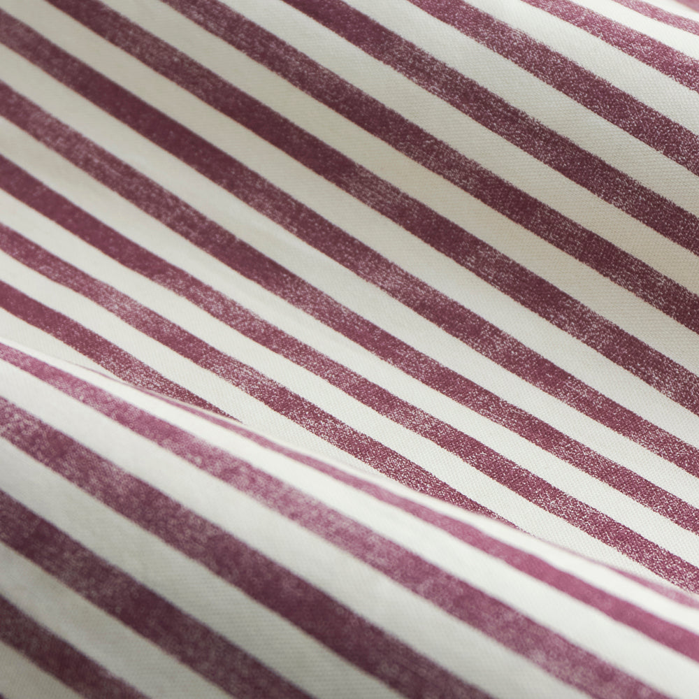 Hebden Striped 100% Cotton Lined Eyelet Curtains Beetroot