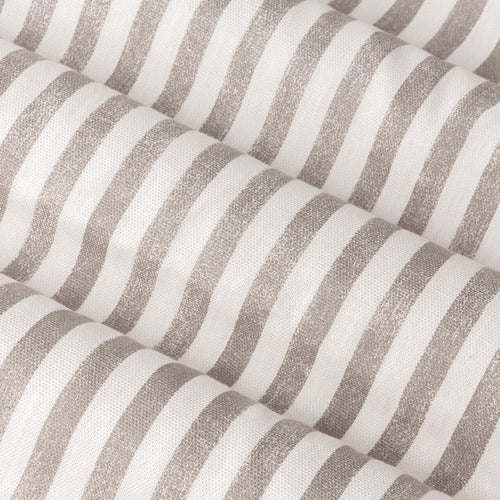 Hebden Striped 100% Cotton Lined Eyelet Curtains Mole