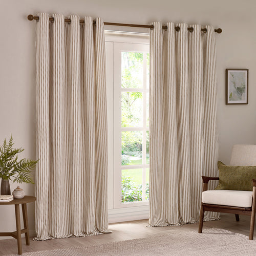 Striped Beige Curtains - Hebden Striped Cotton Eyelet Curtains Natural Yard