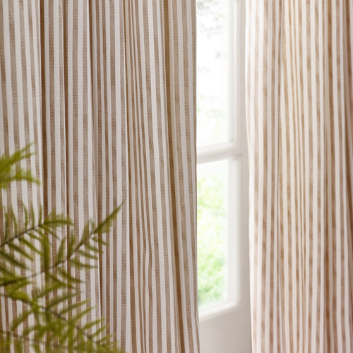 Striped Beige Curtains - Hebden Striped Cotton Eyelet Curtains Natural Yard