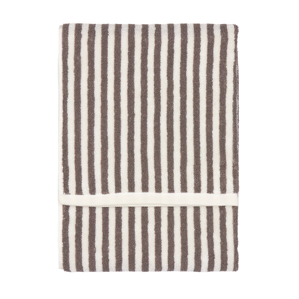 Hebden Striped Cotton Towels Chocolate
