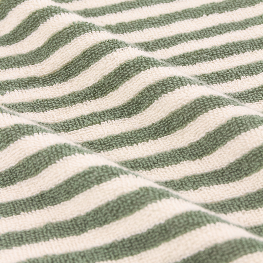 Hebden Striped Cotton Towels Forest