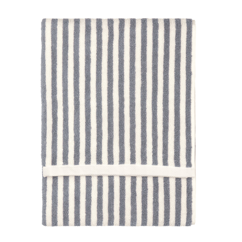 Hebden Striped Cotton Towels Grey