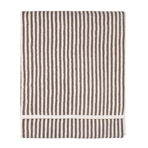 Hebden Striped Cotton Towels Chocolate