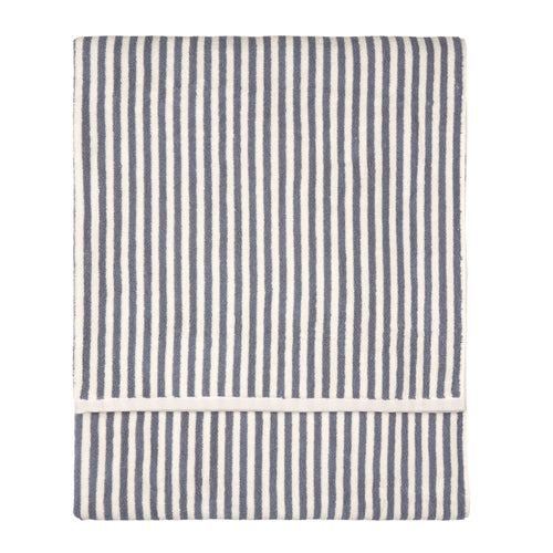 Hebden Striped Cotton Towels Denim Blue