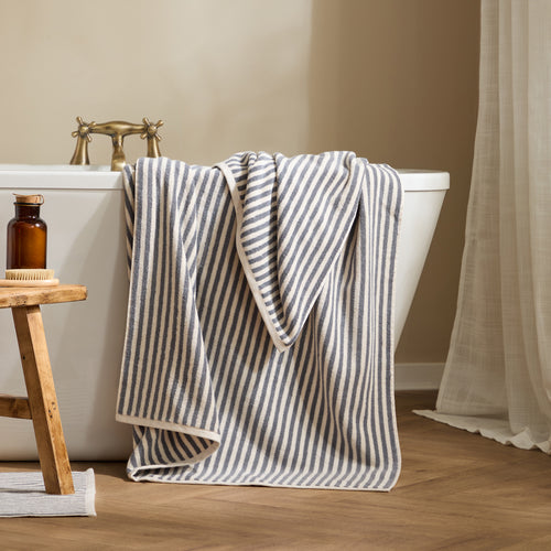 Hebden Striped Cotton Towels Grey