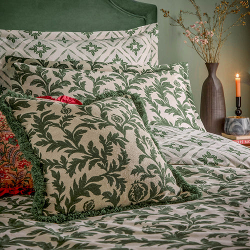 Geometric Green Bedding - Hedera Printed Duvet Cover Set Verdie Seventy Three