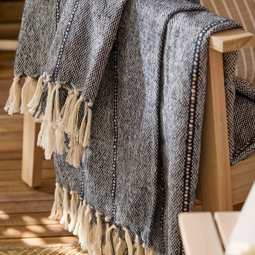 Hedon Woven Indoor/Outdoor Throw Navy