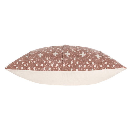 Spotted Brown Cushions - Helm Organic Look Cotton Cushion Cover Pecan Yard