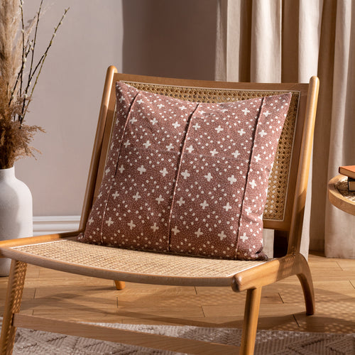 Spotted Brown Cushions - Helm Organic Look Cotton Cushion Cover Pecan Yard