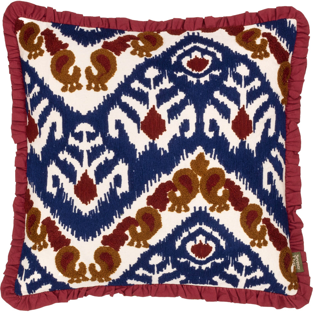 Henderson Embroidered Cotton Cushion Ruby/Gold