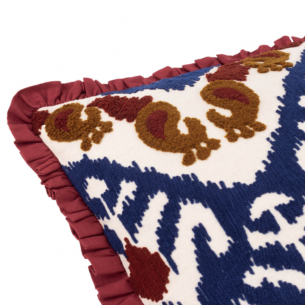 Henderson Embroidered Cotton Cushion Ruby/Gold