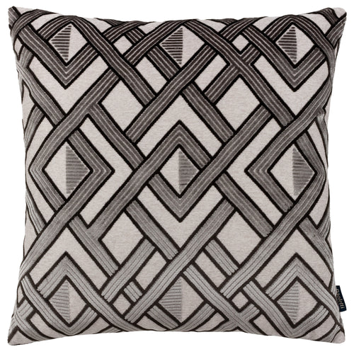 Geometric Grey Cushions - Henley  Cushion Cover Grey/Black Paoletti