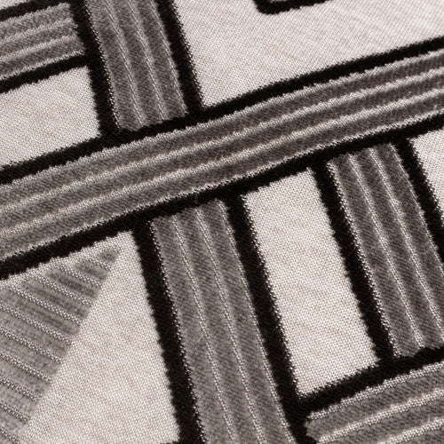 Geometric Grey Cushions - Henley  Cushion Cover Grey/Black Paoletti