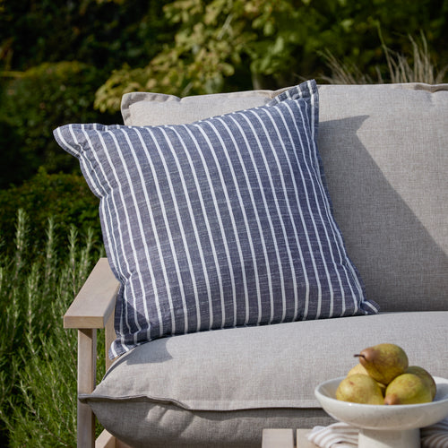 Striped Blue Cushions - Hessle Stripe Outdoor Cushion Cover Navy Yard