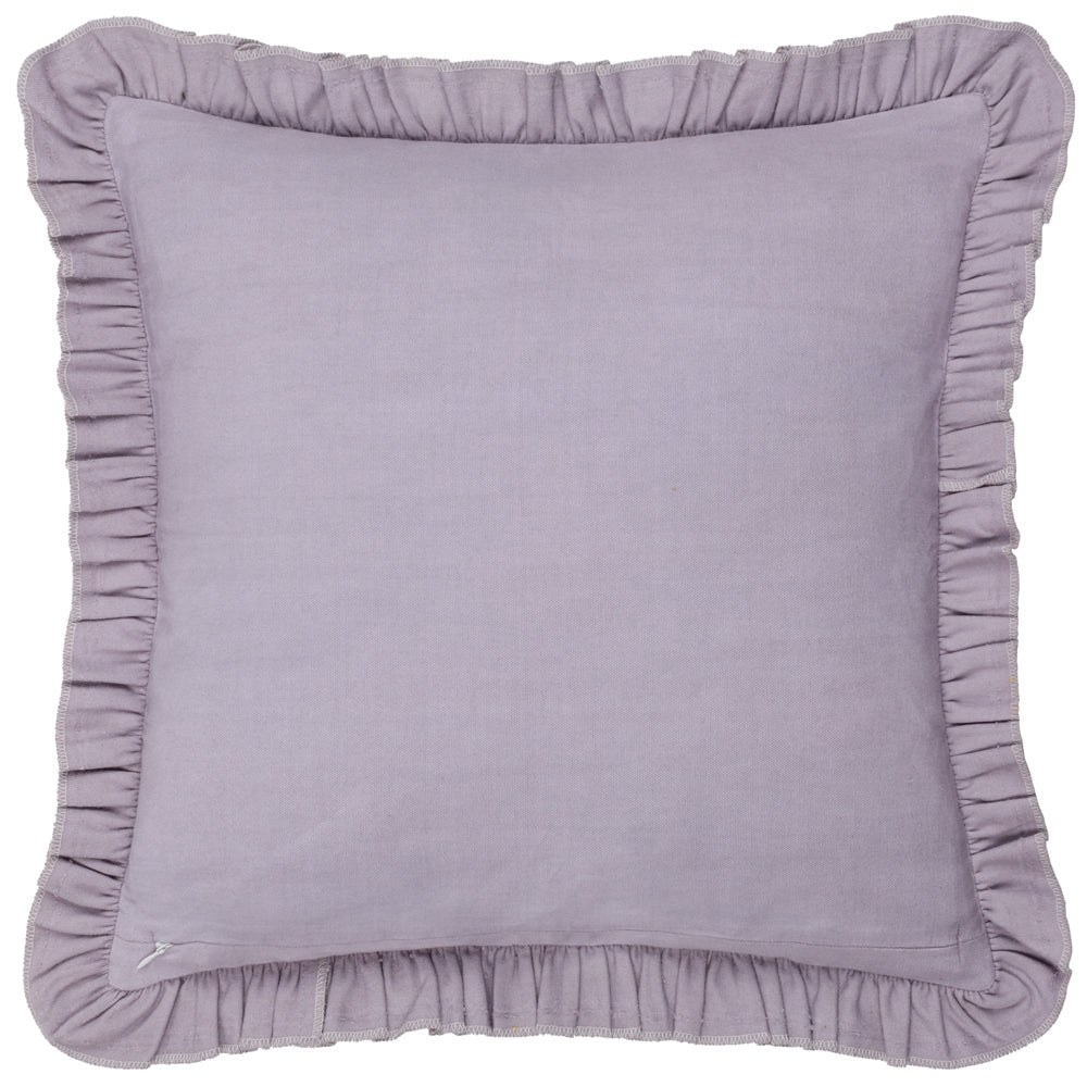 Hettie Purple Embroidered Velvet Cushion Cover Lilac Cushions furn. furn