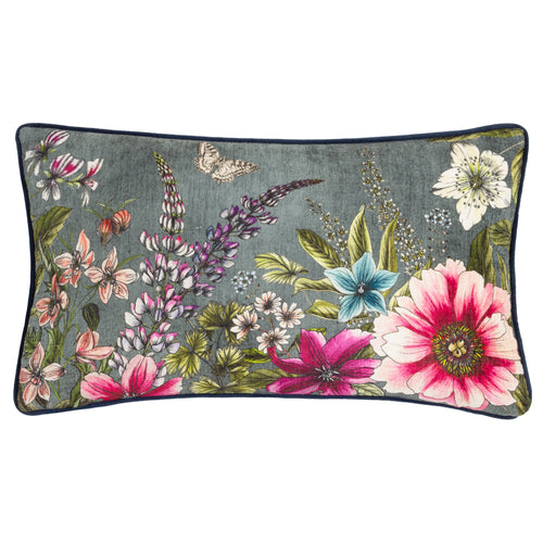 Floral Blue Cushions - Hidcote Manor Evelyn Floral Cushion Cover Petrol Wylder Nature