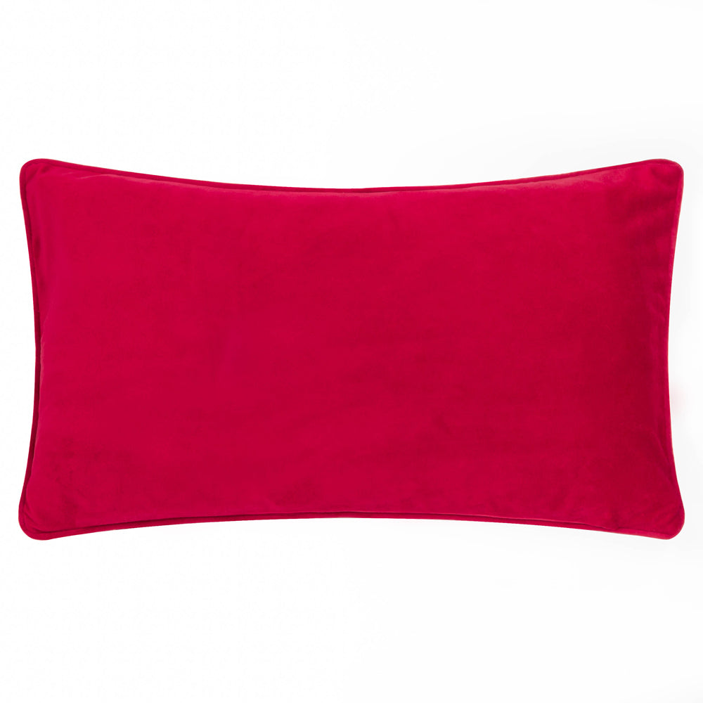 HoHoHo Velvet Piped Cushion Red