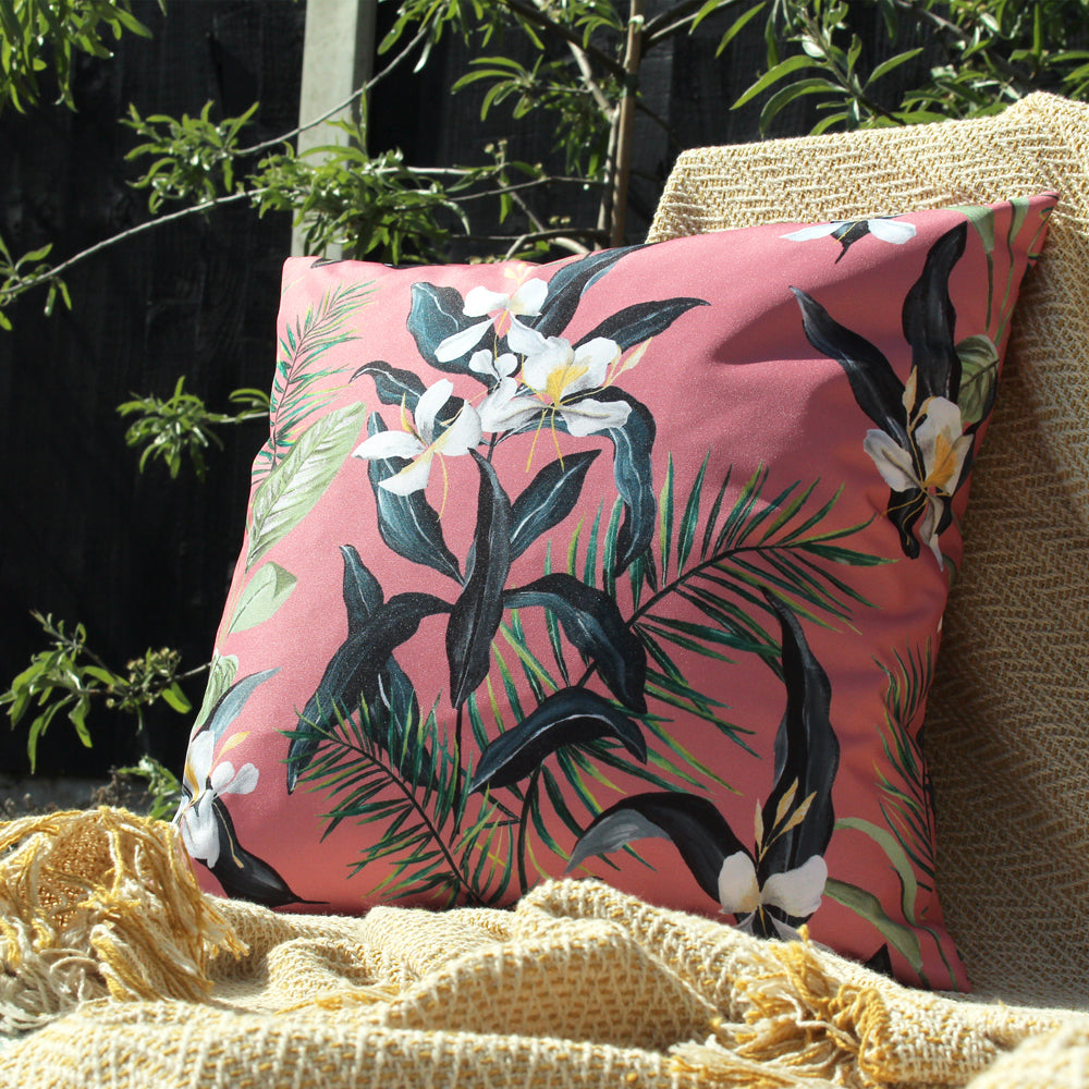 Floral Pink Cushions - Honolulu Outdoor Cushion Cover Pink furn.