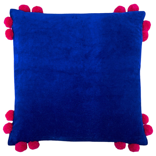 Plain Blue Cushions - Hoola Pom-Pom Cushion Cover Blue/Pink furn.
