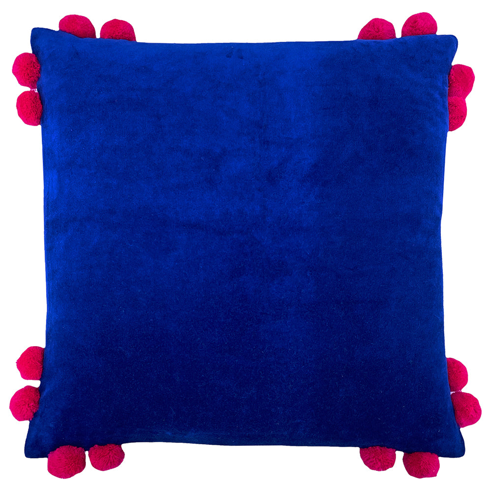 Blue pom deals pom cushion