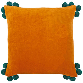 furn. Hoola Pom-Pom Cushion Cover in Orange/Teal