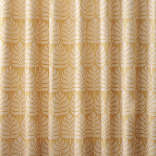 Floral Yellow Curtains - Horto Botanical Eyelet Curtains Ochre Paoletti