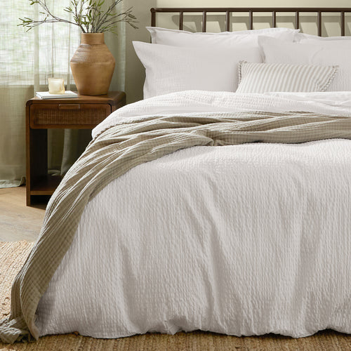 Hebden Relaxed Seersucker Duvet Cover Set Chalk