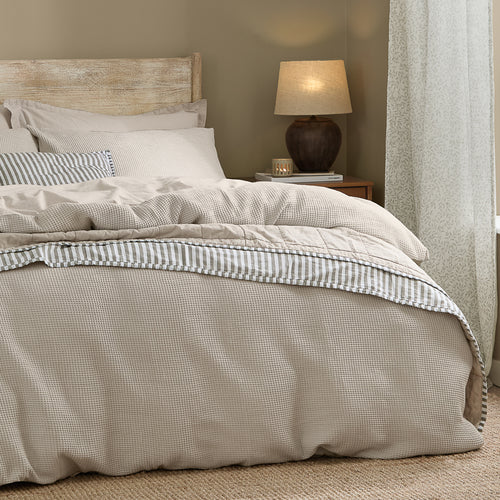 Hebden Relaxed Waffle Duvet Cover Set Stone
