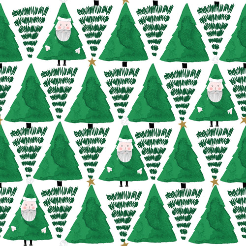 Geometric Green Bedding - Hide + Seek Santa Christmas Duvet Cover Set Green furn.