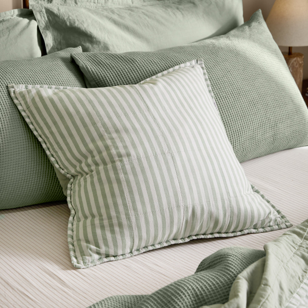Hebden 100% Cotton Cushion Eucalyptus/Bay Green