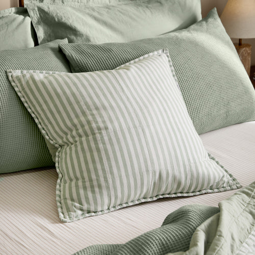 Hebden 100% Cotton Cushion Eucalyptus/Bay Green