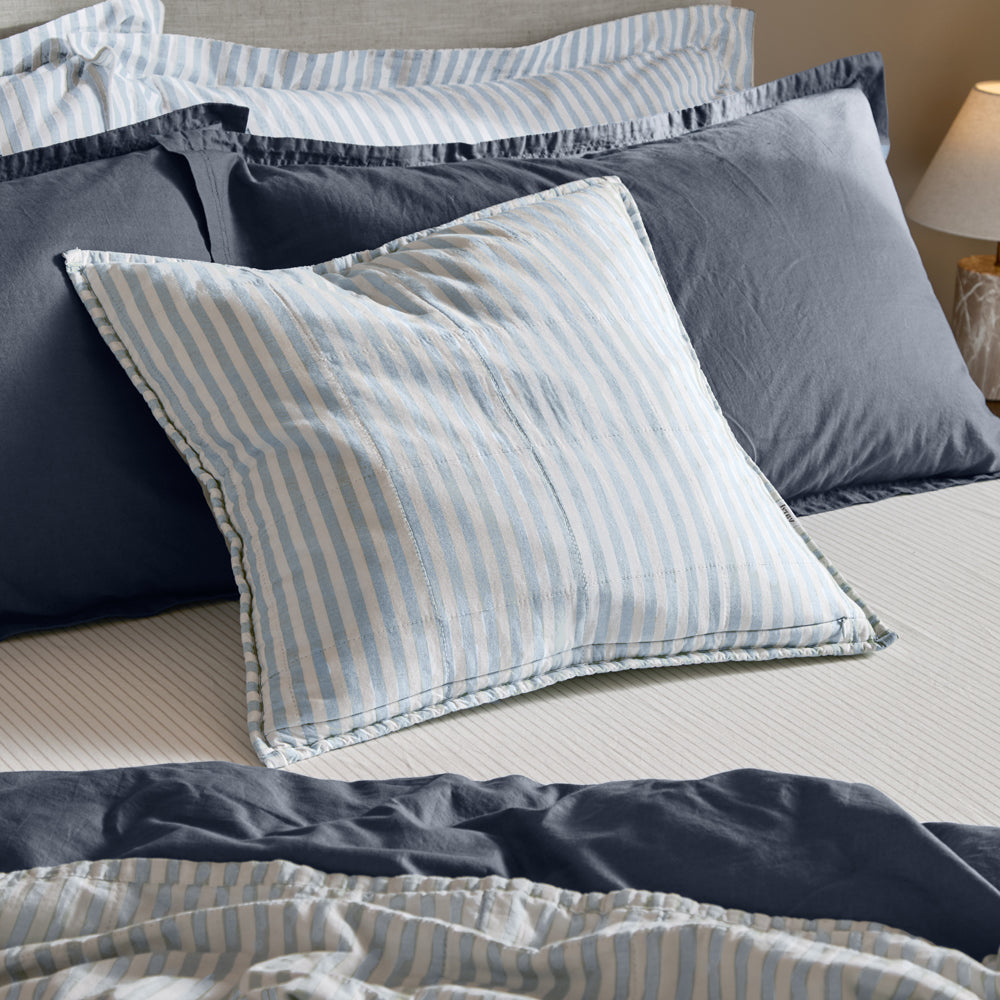 Hebden 100% Cotton Cushion Mineral/Denim Blue