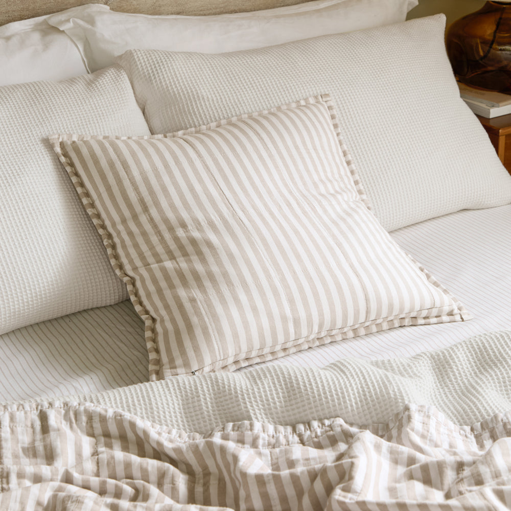 Hebden 100% Cotton Cushion Natural/Stone