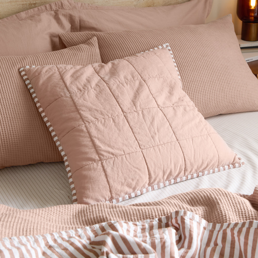 Striped Orange Cushions - Hebden 100% Cotton Cushion Cover Pecan/Cotta Yard