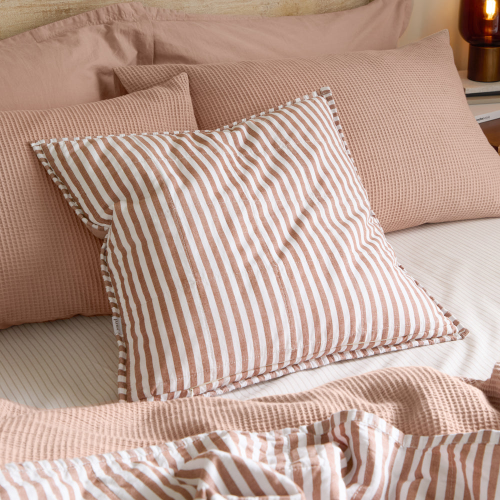 Hebden 100% Cotton Cushion Pecan/Cotta