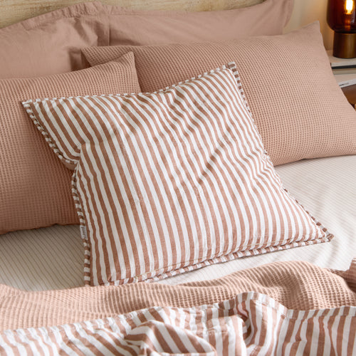 Hebden 100% Cotton Cushion Pecan/Cotta