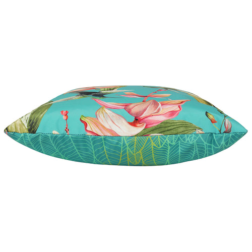 Floral Blue Cushions - Hummingbird Outdoor Cushion Cover Blue Evans Lichfield