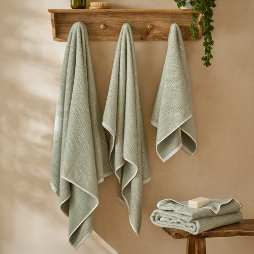 Hebden Textured Waffle Towels Bay Green