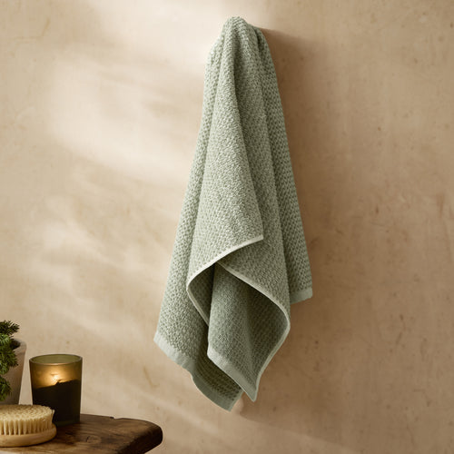 Hebden Textured Waffle Towels Bay Green